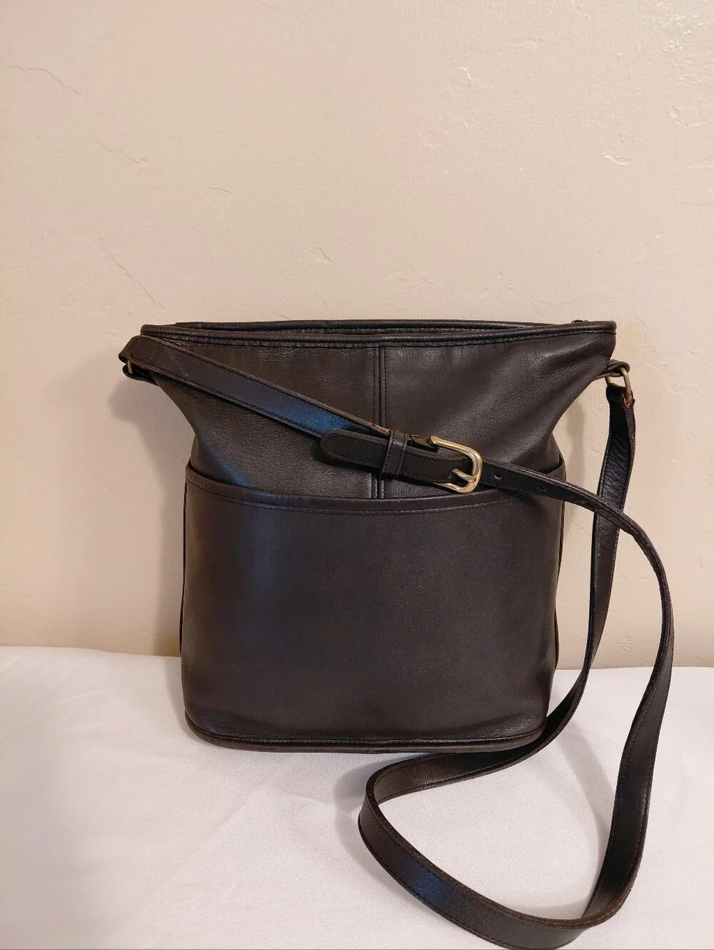 Coach Vintage Bleecker Bucket Bag, Black Leather.